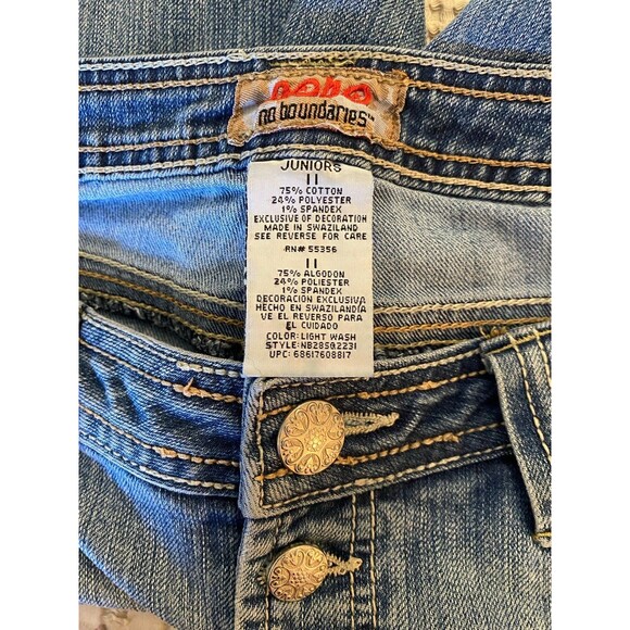 Nobo No Boundaries Shorts Denim Distressed  Size 11 Juniors Button Front - Picture 6 of 9